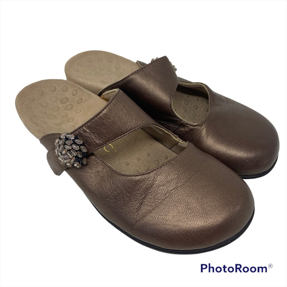 Vionic Orthaheel Joan Mary Jane Mule Clog Womens Size 10 Slip On Metallic Copper